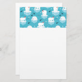 Kute Polar-beren in Santa Hats-kerstpatroon Briefpapier (Voorkant / Achterkant)