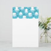 Kute Polar-beren in Santa Hats-kerstpatroon Briefpapier (Staand voorkant)