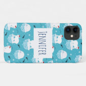 Kute Polar-beren in Santa Hats-kerstpatroon Case-Mate iPhone Case (Achterkant (horizontaal))
