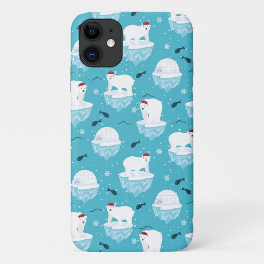 Kute Polar-beren in Santa Hats-kerstpatroon Case-Mate iPhone Case (Achterkant)