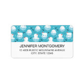 Kute Polar-beren in Santa Hats-kerstpatroon Etiket (Voorkant)