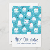 Kute Polar-beren in Santa Hats-kerstpatroon Feestdagenkaart (Voorkant / Achterkant)