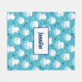 Kute Polar-beren in Santa Hats-kerstpatroon Fleece Deken (Voorkant (Horizontaal))