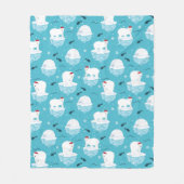 Kute Polar-beren in Santa Hats-kerstpatroon Fleece Deken (Voorkant)