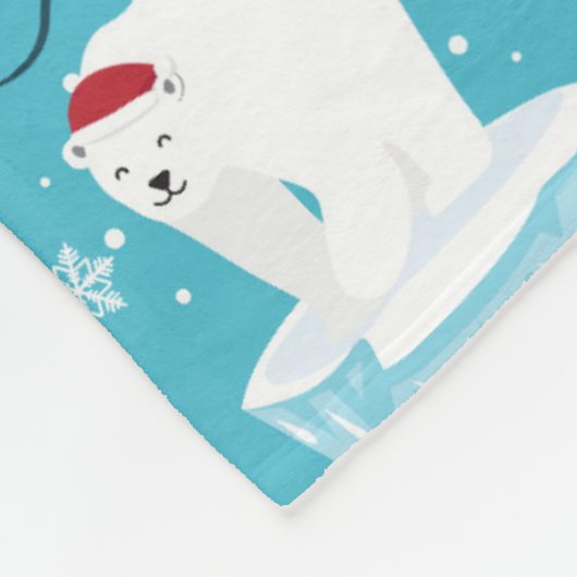 Kute Polar-beren in Santa Hats-kerstpatroon Fleece Deken (Hoek)