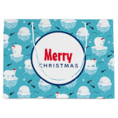 Kute Polar-beren in Santa Hats-kerstpatroon Groot Cadeauzakje (Voorkant)