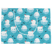 Kute Polar-beren in Santa Hats-kerstpatroon Groot Cadeauzakje (Achterkant)