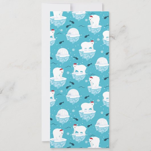 Kute Polar-beren in Santa Hats-kerstpatroon Kaart (Achterkant)