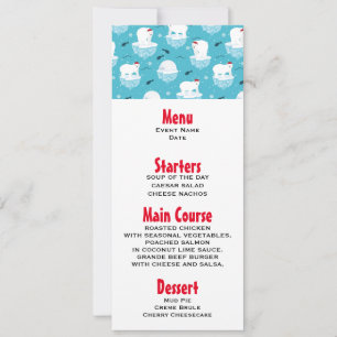 Kute Polar-beren in Santa Hats-kerstpatroon Kaart