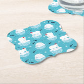 Kute Polar-beren in Santa Hats-kerstpatroon Kartonnen Onderzetters (Gekanteld)