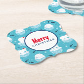 Kute Polar-beren in Santa Hats-kerstpatroon Kartonnen Onderzetters (Gekanteld)