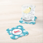 Kute Polar-beren in Santa Hats-kerstpatroon Kartonnen Onderzetters (Insitu)