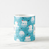 Kute Polar-beren in Santa Hats-kerstpatroon Koffiemok (Center)