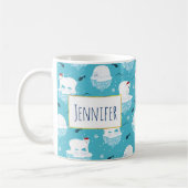 Kute Polar-beren in Santa Hats-kerstpatroon Koffiemok (Links)