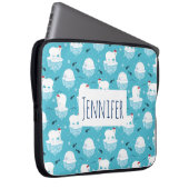 Kute Polar-beren in Santa Hats-kerstpatroon Laptop Sleeve (Voorkant Rechts)