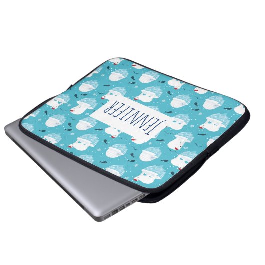 Kute Polar-beren in Santa Hats-kerstpatroon Laptop Sleeve (Voorkant onderkant)