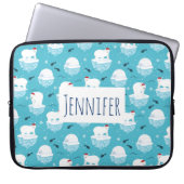 Kute Polar-beren in Santa Hats-kerstpatroon Laptop Sleeve (Voorkant)