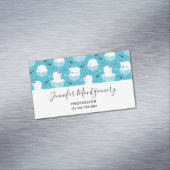 Kute Polar-beren in Santa Hats-kerstpatroon Magnetisch Visitekaartje (Voorbeeld)