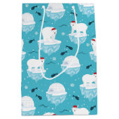 Kute Polar-beren in Santa Hats-kerstpatroon Medium Cadeauzakje (Voorkant)