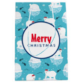 Kute Polar-beren in Santa Hats-kerstpatroon Medium Cadeauzakje (Voorkant)