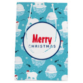 Kute Polar-beren in Santa Hats-kerstpatroon Medium Cadeauzakje (Achterkant)