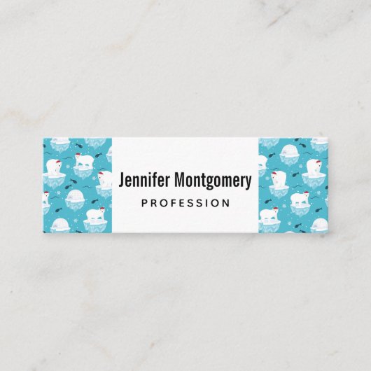 Kute Polar-beren in Santa Hats-kerstpatroon Mini Visitekaartje (Voorkant)