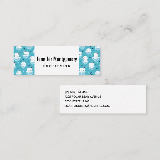 Kute Polar-beren in Santa Hats-kerstpatroon Mini Visitekaartje (Voorkant / Achterkant)