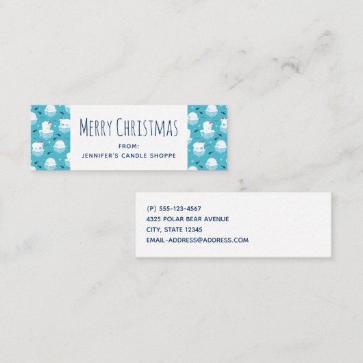 Kute Polar-beren in Santa Hats-kerstpatroon Mini Visitekaartje (Voorkant / Achterkant)