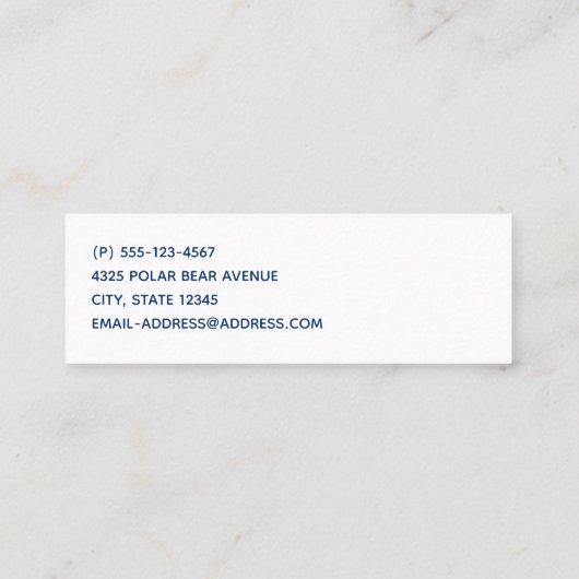 Kute Polar-beren in Santa Hats-kerstpatroon Mini Visitekaartje (Achterkant)