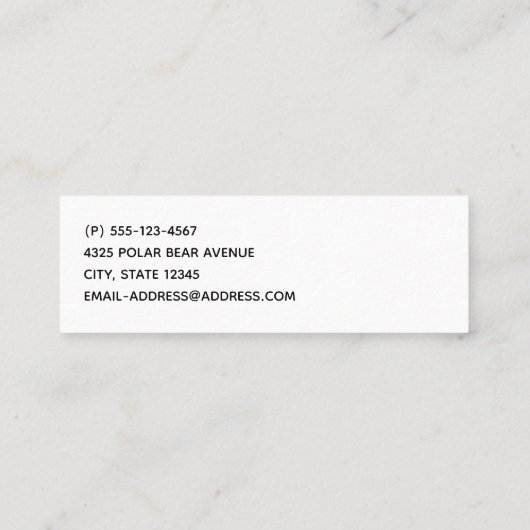 Kute Polar-beren in Santa Hats-kerstpatroon Mini Visitekaartje (Achterkant)