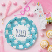 Kute Polar-beren in Santa Hats-kerstpatroon Papieren Bordje (Feest)