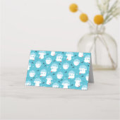 Kute Polar-beren in Santa Hats-kerstpatroon Plaatskaartje (Achterkant)