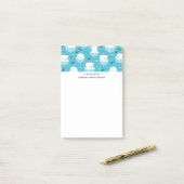 Kute Polar-beren in Santa Hats-kerstpatroon Post-it® Notes (Op bureau)