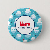 Kute Polar-beren in Santa Hats-kerstpatroon Ronde Button 5,7 Cm (Voorkant)