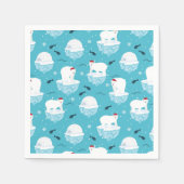 Kute Polar-beren in Santa Hats-kerstpatroon Servet (Voorkant)