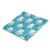 Kute Polar-beren in Santa Hats-kerstpatroon Tegeltje (Zijkant)