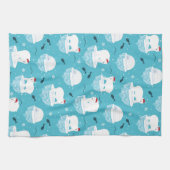 Kute Polar-beren in Santa Hats-kerstpatroon Theedoek (Horizontaal)