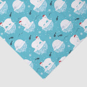 Kute Polar-beren in Santa Hats-kerstpatroon Tissuepapier (Detail)