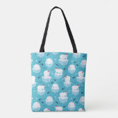 Kute Polar-beren in Santa Hats-kerstpatroon Tote Bag (Achterkant)