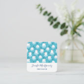 Kute Polar-beren in Santa Hats-kerstpatroon Vierkante Visitekaartje (Staand voorkant)