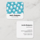 Kute Polar-beren in Santa Hats-kerstpatroon Vierkante Visitekaartje (Voorkant / Achterkant)