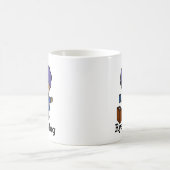 Kute politicus/luidspreker met blauw haar met podi koffiemok (Center)