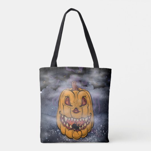 Kute pompoen kant 1 Sinister Halloween Side 2 Tote Bag (Achterkant)