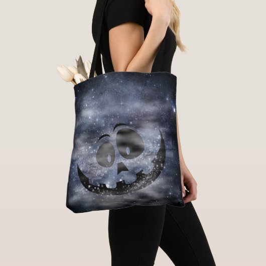Kute pompoen kant 1 Sinister Halloween Side 2 Tote Bag (Dichtbij)