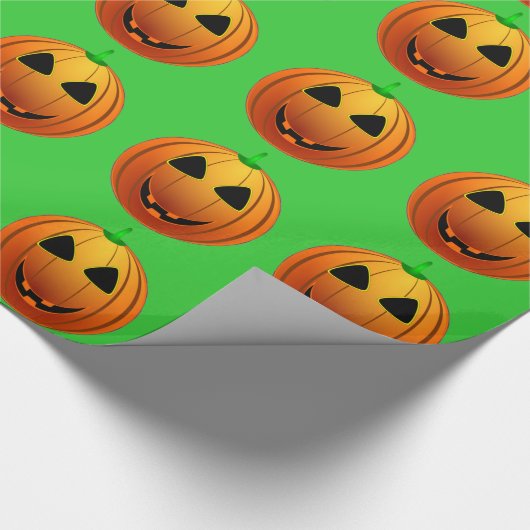 Kute pompoenen op Halloween Pattern Wrapping Paper Cadeaupapier (Hoek)