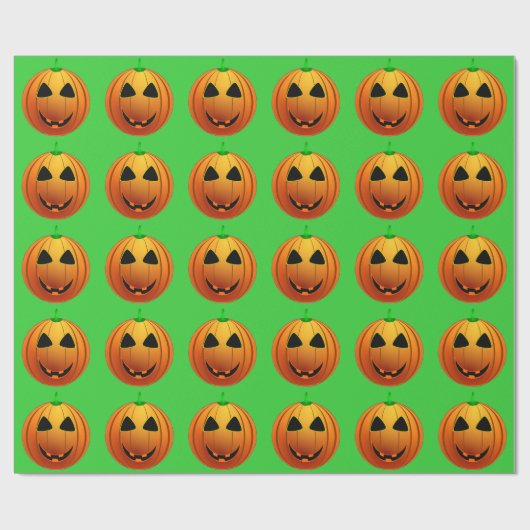 Kute pompoenen op Halloween Pattern Wrapping Paper Cadeaupapier (Vlak)