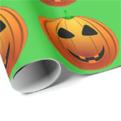 Kute pompoenen op Halloween Pattern Wrapping Paper Cadeaupapier (Rol Hoek)