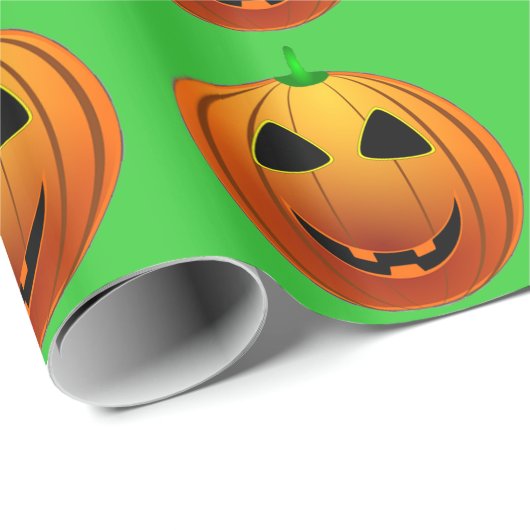Kute pompoenen op Halloween Pattern Wrapping Paper Cadeaupapier (Rol Hoek)