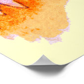 Kute pony art roze gele vierkant poster (Hoek)