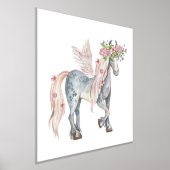 Kute Pony met neerslag en bloemen Folie Afdrukken (Laagn)